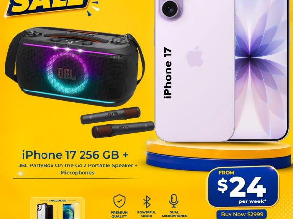 iPhone 17 256GB + JBL PartyBox On-The-Go Speaker Package