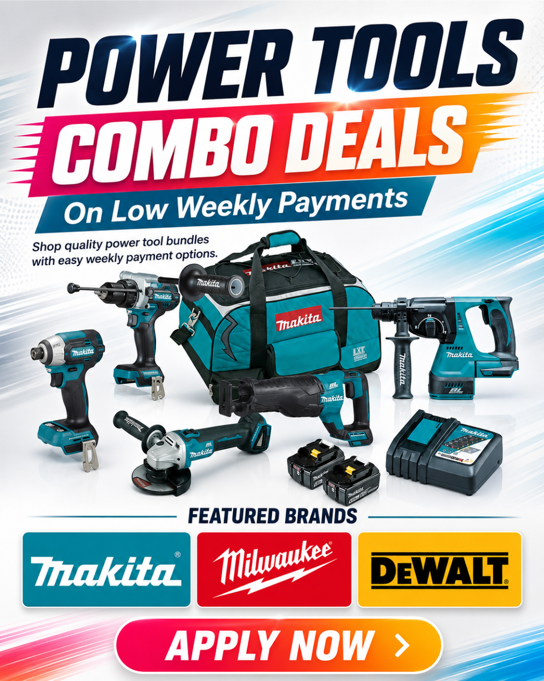 Power tools Package Deals on Low Weekly Payments